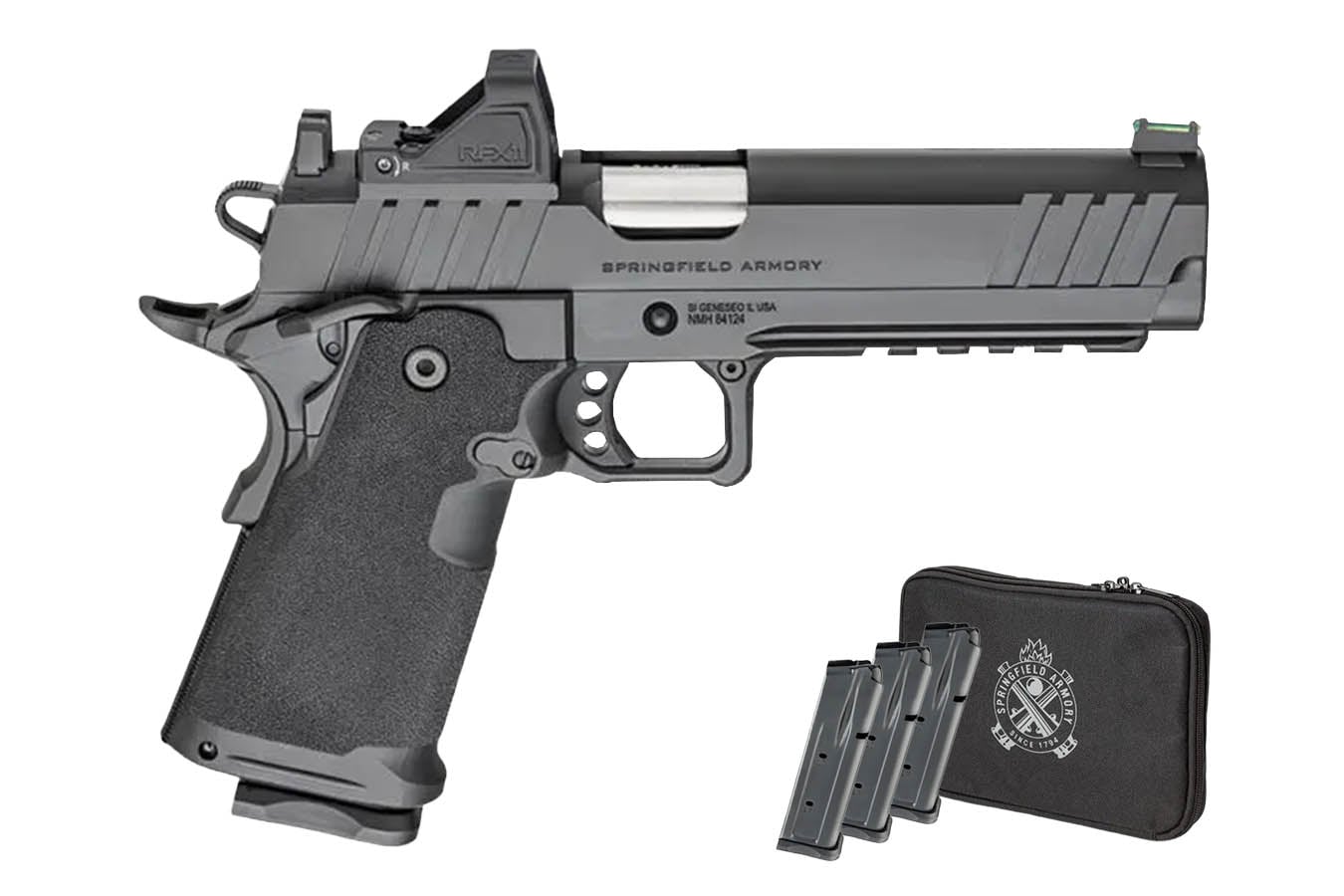 Springfield 1911 DS Prodigy AOS 9mm Firstline Gear Pac with Viridian Green Dot, Four Mags and Pistol Bag